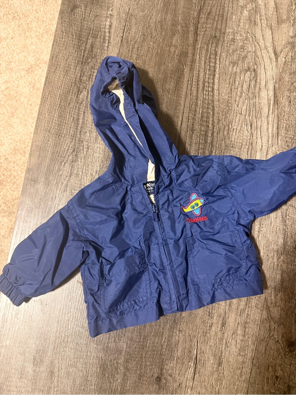 OshKosh B'gosh Royal Blue Hooded Rain Jacket with Space Patch